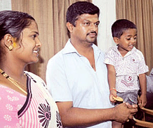 (Top) Brindan (4) with his parents; (above) Shekhar
