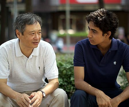 Director Ang Lee with Delhi boy Suraj Sharma who will play the lead role in "Life of Pi". (IANS Photo)