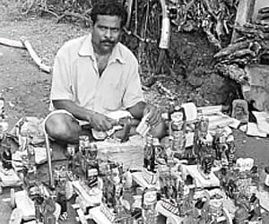 Wooden toys mounted on wheels are in huge demand during Lanka Podi | EXPRESS PHOTO