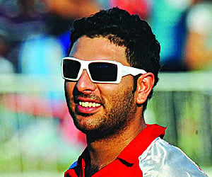 Indian batsman Yuvraj Singh launched a cricket academy named after him in association with the Pathways World School. (File photo:PTI)