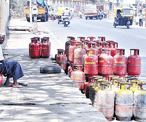 A dealer waiting for new LPG cylinders during a  recent strike in the city | EPS