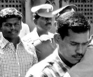 Two youths who surrendered in connection with Pandian murder case in Vallioor court on Thursday.