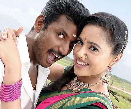 Vishal and Sameera Reddy in Vedi.