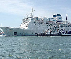Cruise vessel  ‘Amet Majesty’ which reached Kochi on Wednesday for Kochi-based cruise services | K Rajesh Kumar