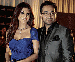 Rajasthan Royals co-owners Shilpa Shetty and husband Raj Kundra. (PTI Photo-File)