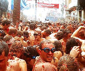 La Tomatina in Spain (Image Courtesy: Wikipedia Commons).