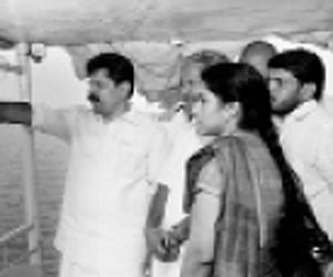 Tourism Minister A P Anil Kumar taking a boat journey to analyse the tourism potential of Ashtamudi lake