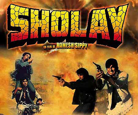 The poster of 'Sholay'.