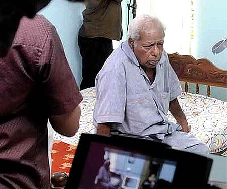 Thilakan, on the sets of 'Achchan' (Express Photo).