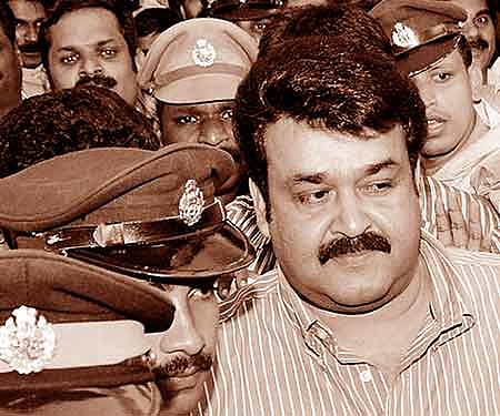 Actor Mohanlal at the Thrissur Chief Judicial Magistrate Court on Friday.