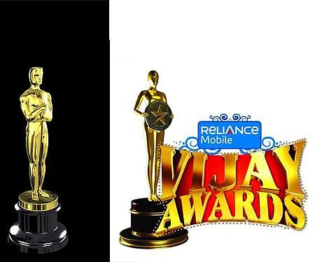 Left: The Oscar Award; Right: Vijay TV Award