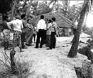 Large scale sea erosion was reported at Pavinkurve.