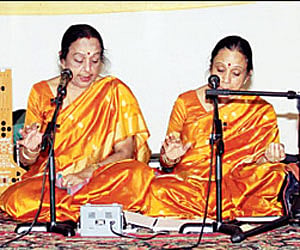 A Carnatic music concert will be presented by Sangeetha Kalanidhi Bombay Sisters C Saroja and C Lalitha.