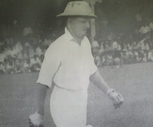 Picture of Sir Don Bradman walking out to bat at the P. Saravanamuttu Oval cricket ground, Sri Lanka. (File Photo, IANS)