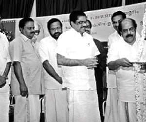 Minister for Cooperation G Sudhakaran inaugurating the Vastu Shastra course at a meeting held in connection with the 102nd birth anniversary celebrati