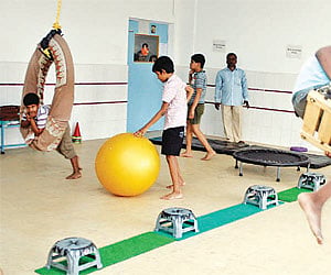 Autistic Children play during a therapy session at the Autism Therapy Centre in Bhubaneswar on Thursday - Express/Shamim