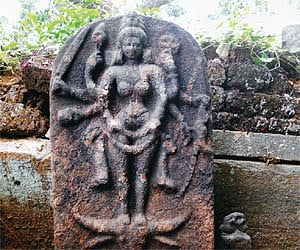 The centuries-old goddess Durga idol