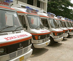 Ambulances that ply in Thiruvananthapuram (Express Photo by Rajeev Prasad).