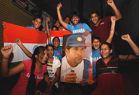 Fans celebrate Sachin's100th century