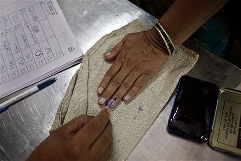 Voting for elections in Karnataka 