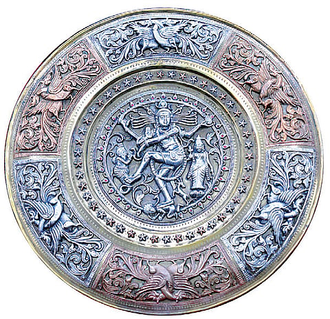 Thanjavur art plate on display at museum