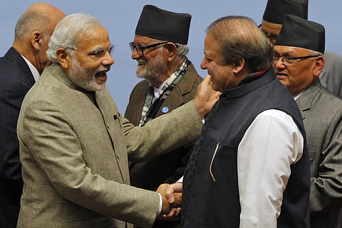 PM Narendra Modi with former Pakistan PM Nawaz Sharif  (File photo | AP)