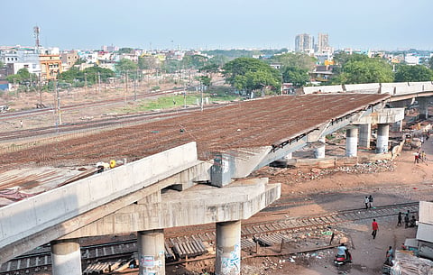 Lack of funds keeps choking Korukkupet railway bridge work