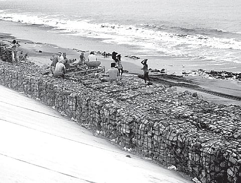 Construction of Geo-tube Sea Wall Begins at Pentha Village