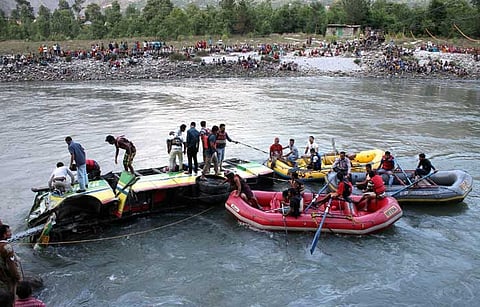 At least 24 students of an engineering college in Hyderabad were reported missing Sunday after strong currents in the mighty Beas river in Himachal Pradesh's Mandi district washed them away, an official said. | AP File Photo