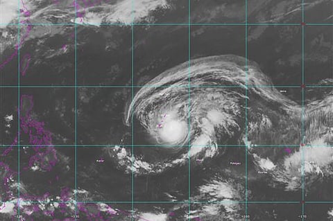 This satellite image provided by NOAA, shows Typhoon Dolphin near Guam. |AP