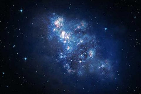 An artist's rendering of the galaxy, known by its catalog name z8_GND_5296, in seen this handout provided by NASA October 23, 2013. (Reuters)