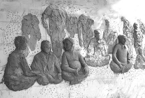 Mural on 'Misra Bhojanam' Taking Form