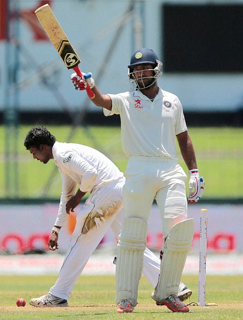 Pujara, who was dropped from the playing XI during the Australia tour, has made a grand comeback having scored a century (145) against Sri Lanka and a gritty 77 against South Africa both on tricky pitches.| File PTI