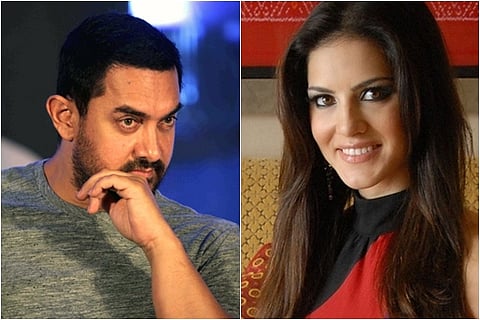 Actor Aamir Khan (R) and Sunny Leone. |File Photo