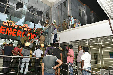 Rescue operations underway after a fire broke out in the dialysis ward of Bhubaneswar's SUM Hospital killing at least 23 patients | (File Photo/Biswanath Swain)