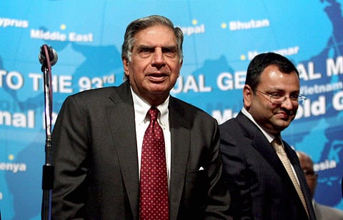 Ratan Tata with Cyrus Mistry. (File photo | PTI)