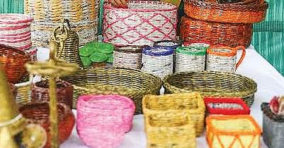 Some of the paper-made baskets