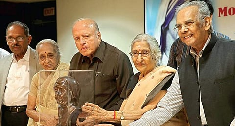 (From left) Nuclear scientist Dr AP Jayaraman, Adyar Cancer Institute Chairperson Dr V Shanta,  MS Swaminathan, SCARF founder Dr Sarada Menon and IDF Founder President Dr A R K Pillai,  at MS Swaminat