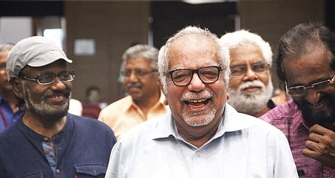 Directors Lenin Rajendran and K G George arriving for the valedictory function of  ‘SIGNS’ at the Town Hall in Kochi on Wednesday | Melton Antony