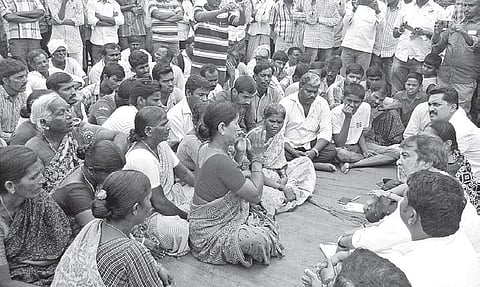 File photo: MSP oustees protesting
