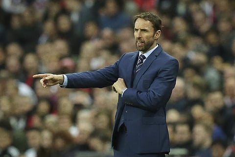 England’s caretaker manager Gareth Southgate points across the pitch during the World Cup Group F qualifying soccer match between England and Malta (Photo|AP)