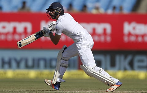 England's batsman Zafar Ansari bats during the second day of the first test cricket match between India and England in Rajkot, India, Thursday, Nov. 10, 2016. | AP