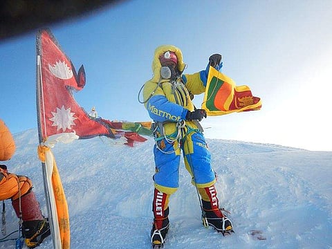Jayanthi on the top of Everest. | EPS