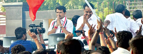 AIADMK candidate Senthil Balaji’s victory celebrations at Aravakuruchi in Karur district | s arun