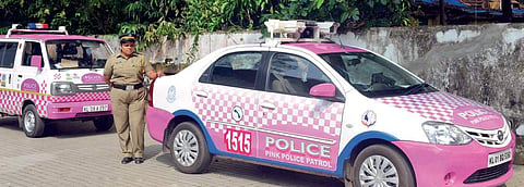 The fleet of Pink Police Patrol vehicles launched in Kochi