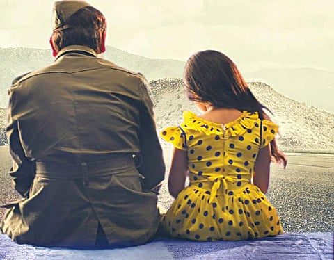 A still from the film, Pushpaka Vimana