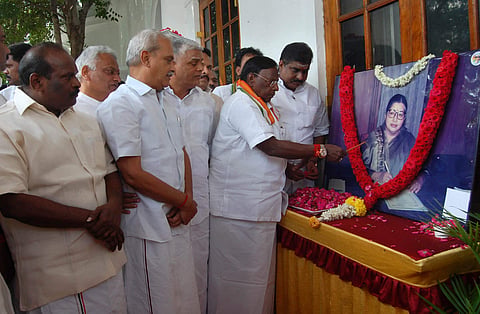 Condoling the demise Narayanasamy told newspersons that he was deeply grieved hearing the news of the demise of Jayalalithaa. | EPS