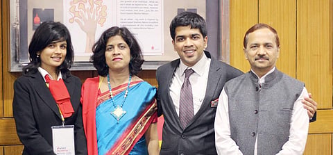 Dhruv Avdhesh with his mother Dr Esha Goel, father Dr Avdhesh Kumar and his best friend