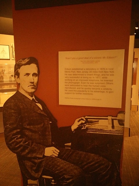 Young Edison with Phonograph LR. 