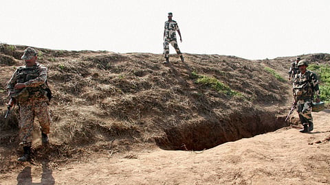 BSF jawans along the border in J&K.